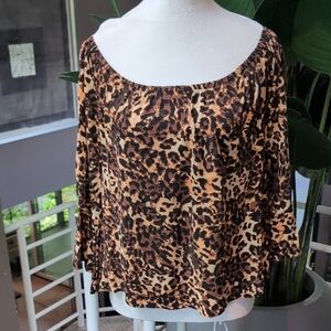 Wild Leopard Print Off-Shoulder Blouse